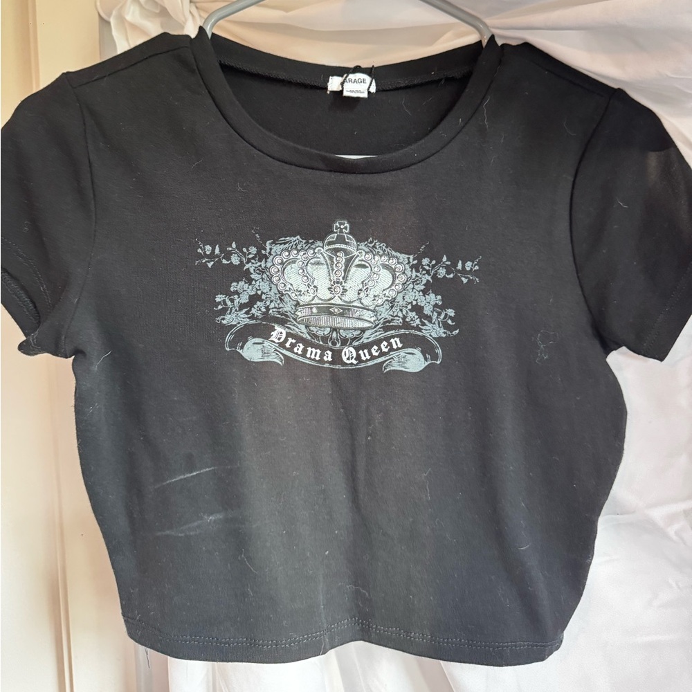Garage Black Drama Queen Cropped Tee